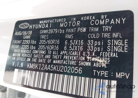 2019 Hyundai Kona Se z USA, uszkodzony, nr VIN KM8K12AA5KU202056